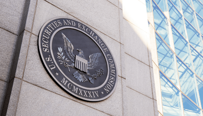 United States Securities and Exchange Commission Logo on a building