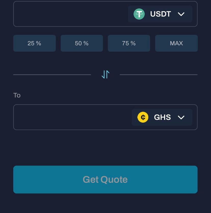 Sell USDT for GHS on Obiex