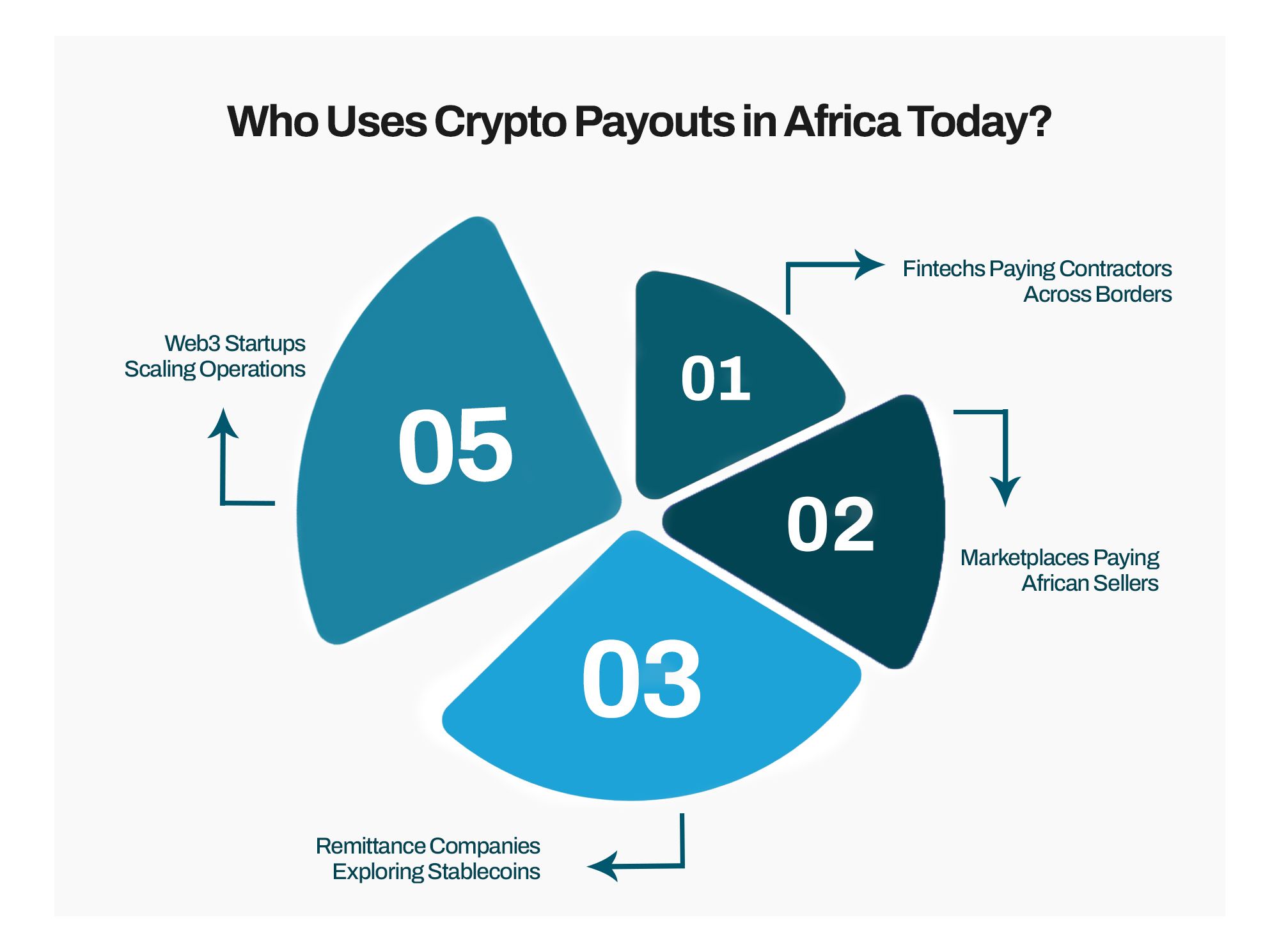 A distribution of organisations that use crypto payouts