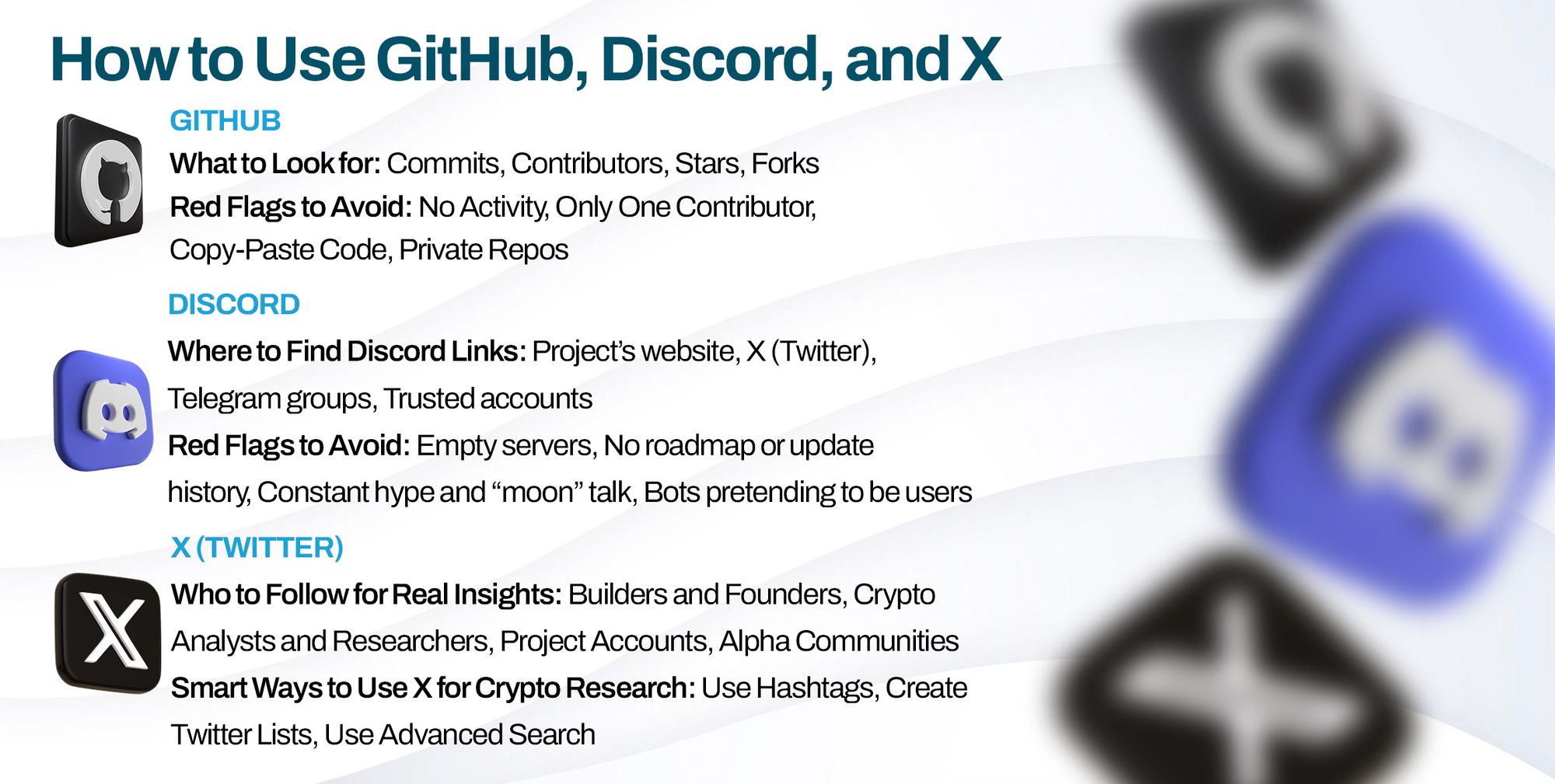 Ways to use GitHub, Discord, and X to find crypto gems