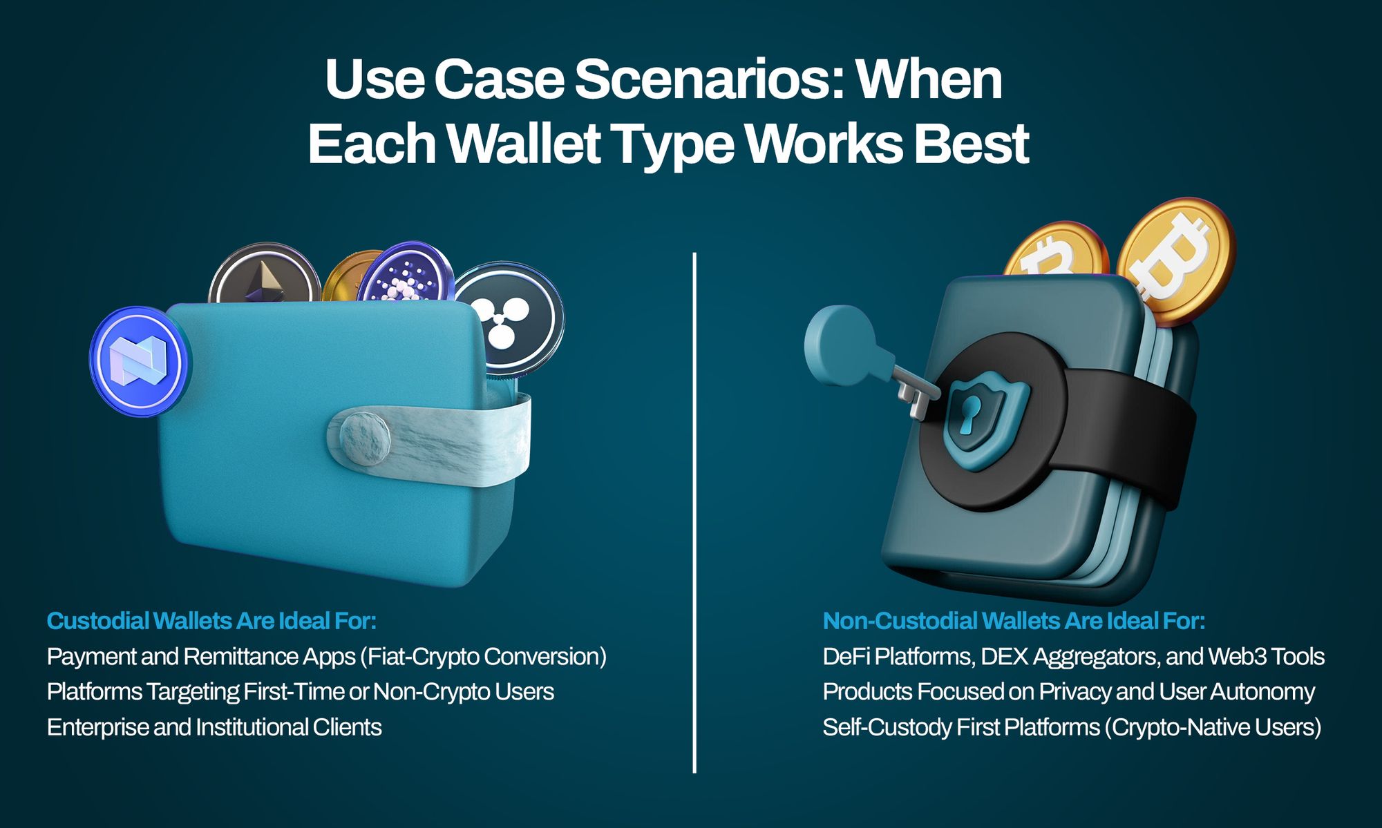 When to use custodial and non-custodial wallets