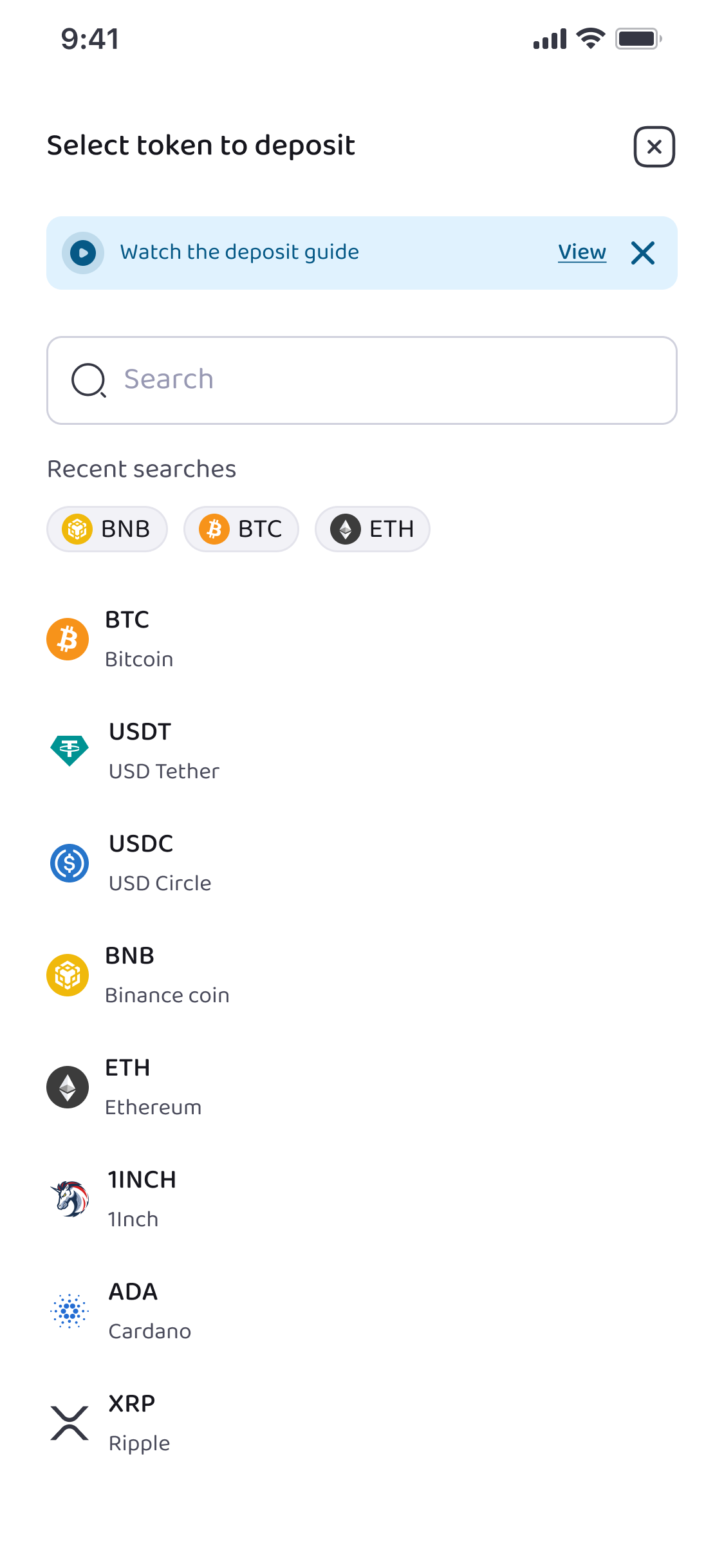 Token Display on Obiex
