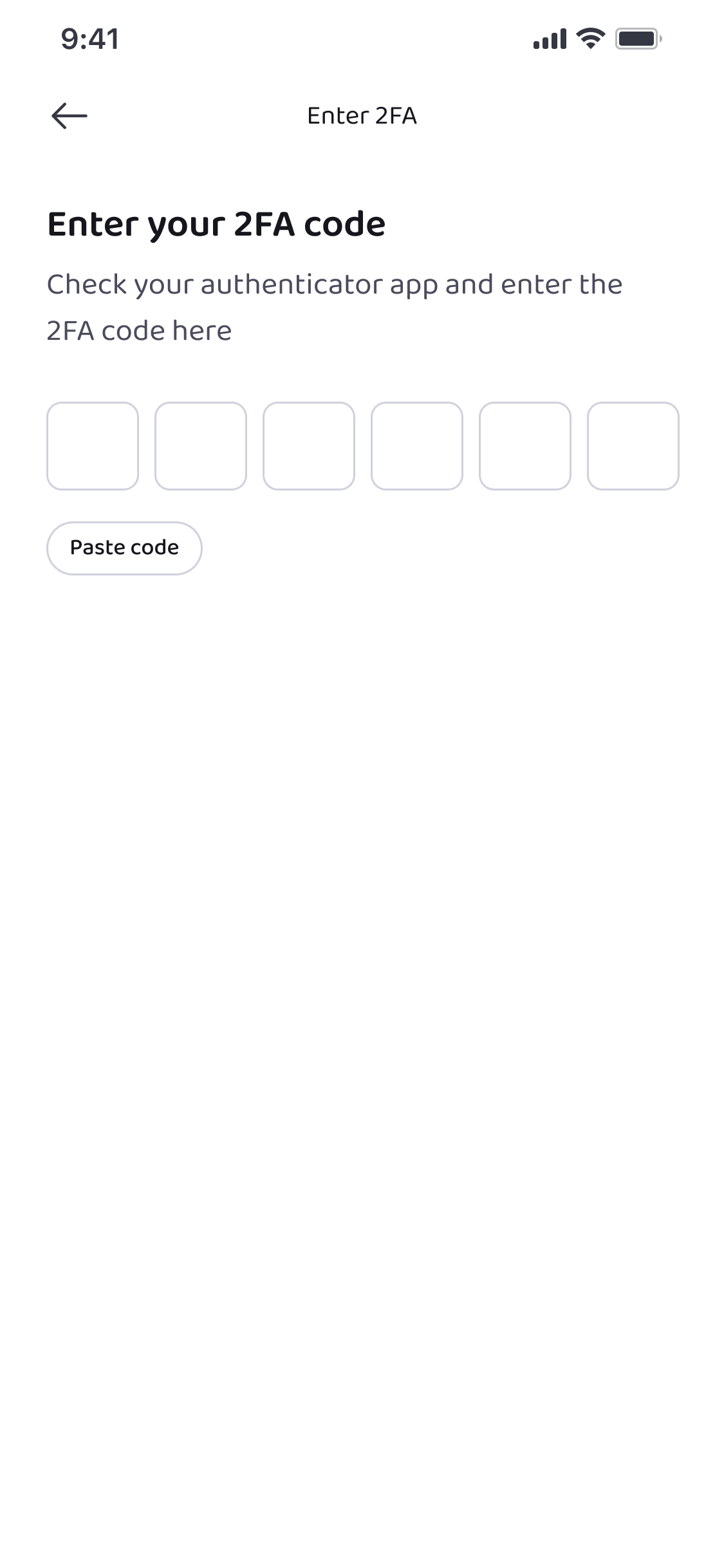 Obiex Withdrawal 2FA Page