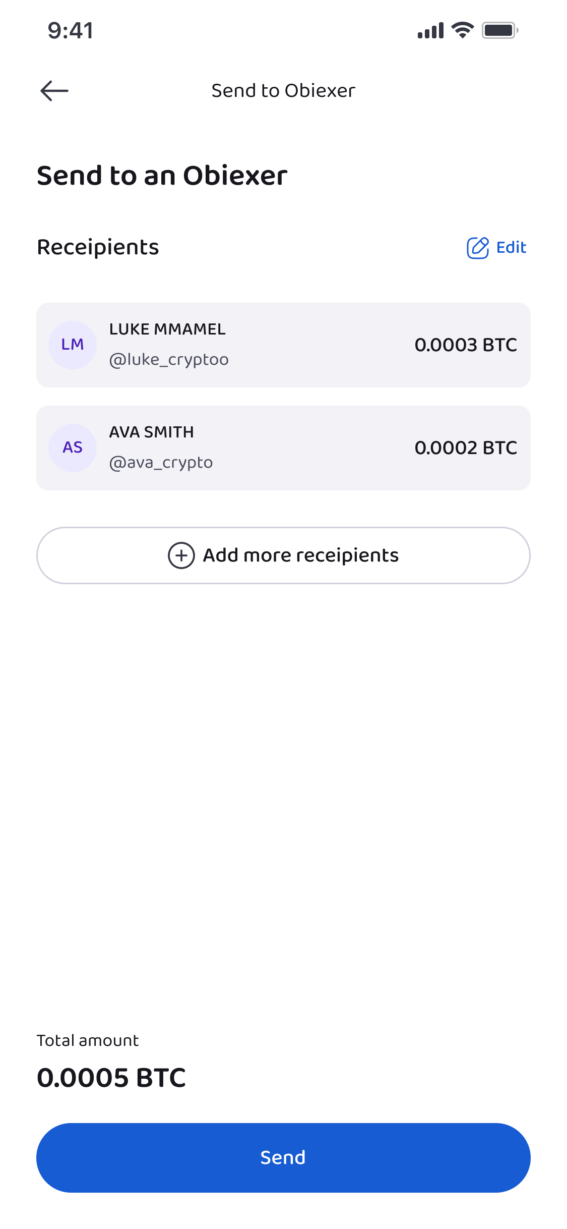 Withdraw to Multiple Recipients