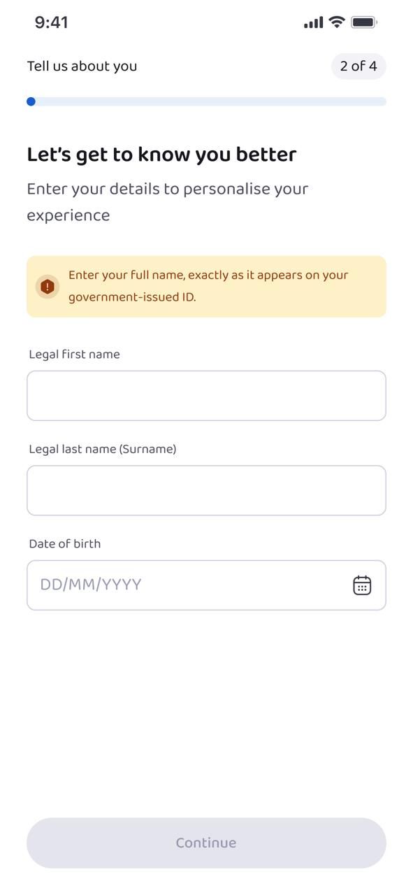 Personal Information Page