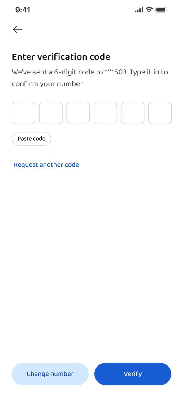 Phone Number Verification Page