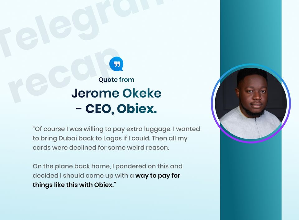 How I Almost Got Kicked Out of a Plane - Obiex CEO (Obiex Telegram Chat Recap)