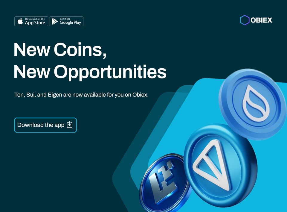 New Coin Listing: Trade Ton, Sui, and Eigen on Obiex